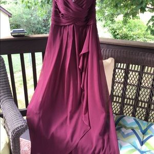 David’s Bridal Wine Color-Strapless-Dress. Size 6